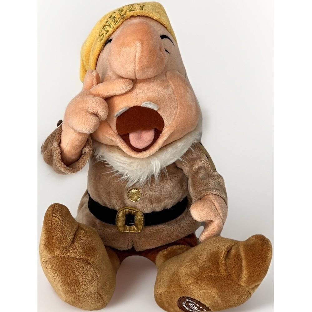 Authentic Exclusive Disney Store The 7 Dwarfs Plush Toy - SNEEZY 14" Stuffed